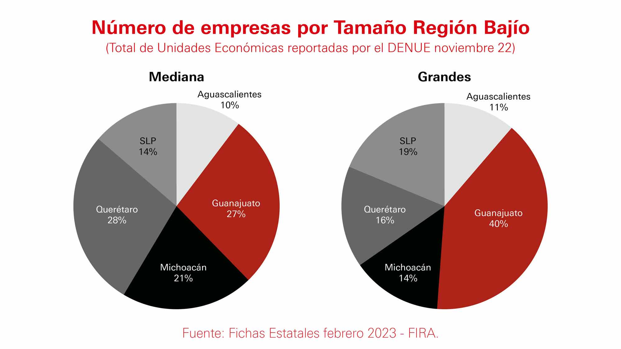 numero de empresas por Tamano region Bajio numero de empresas por Tamano region Bajio